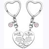 2 Pcs Mother Daughter Heart Matching Keyring Necklace Set Gifts For Mum Mothers Day Daughter Birthday Presents From Daughter