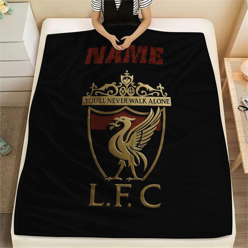 Custom Name,Liverpool Printed Flannel Blanket, Soft Throw for Bedroom Sofa, Washable, Christmas Present, Great Gift.