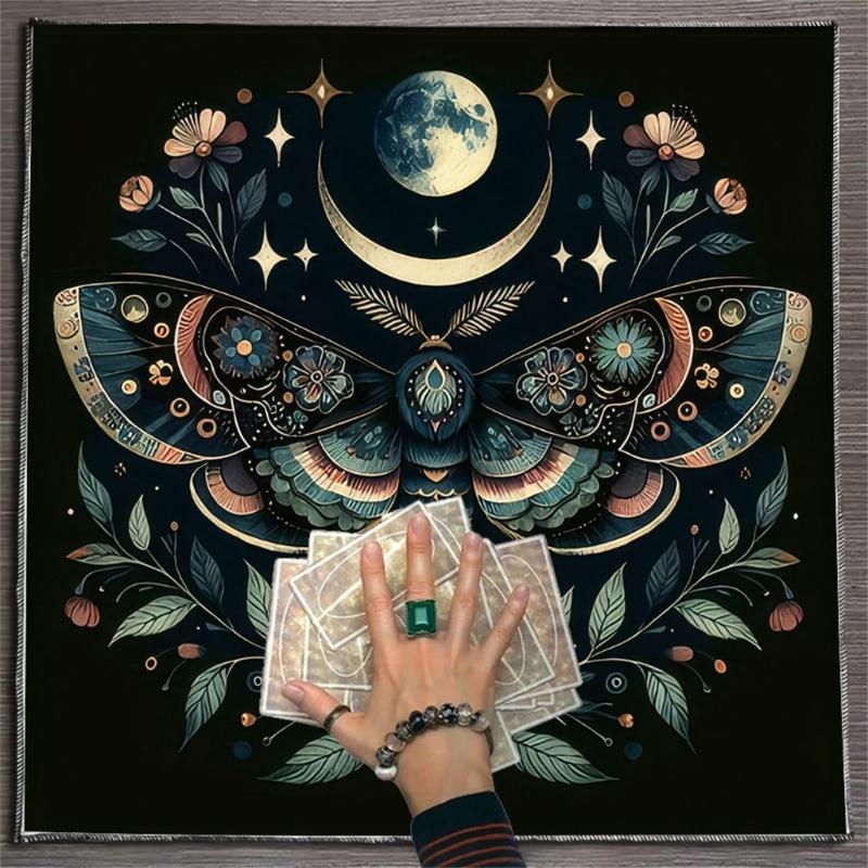 Butterfly Flower Pattern Astrology Tablecloth Tarots Divinations Tablecloth Altars Cloth Divinations Board Game Accessory