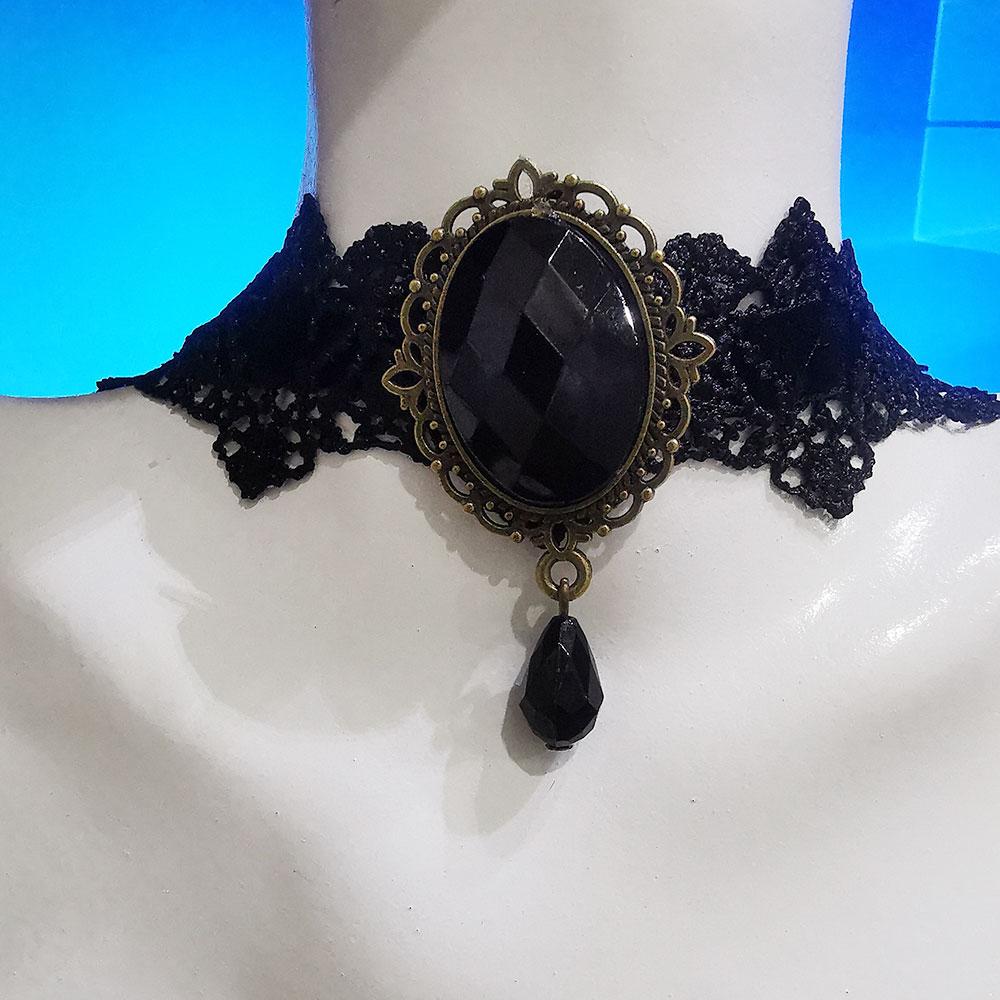 Elegant Black Lace Bowkot Choker Necklace Gothic Collar Necklace Vintage Choker Short Necklace Valentine's Day Gifts Jewelry