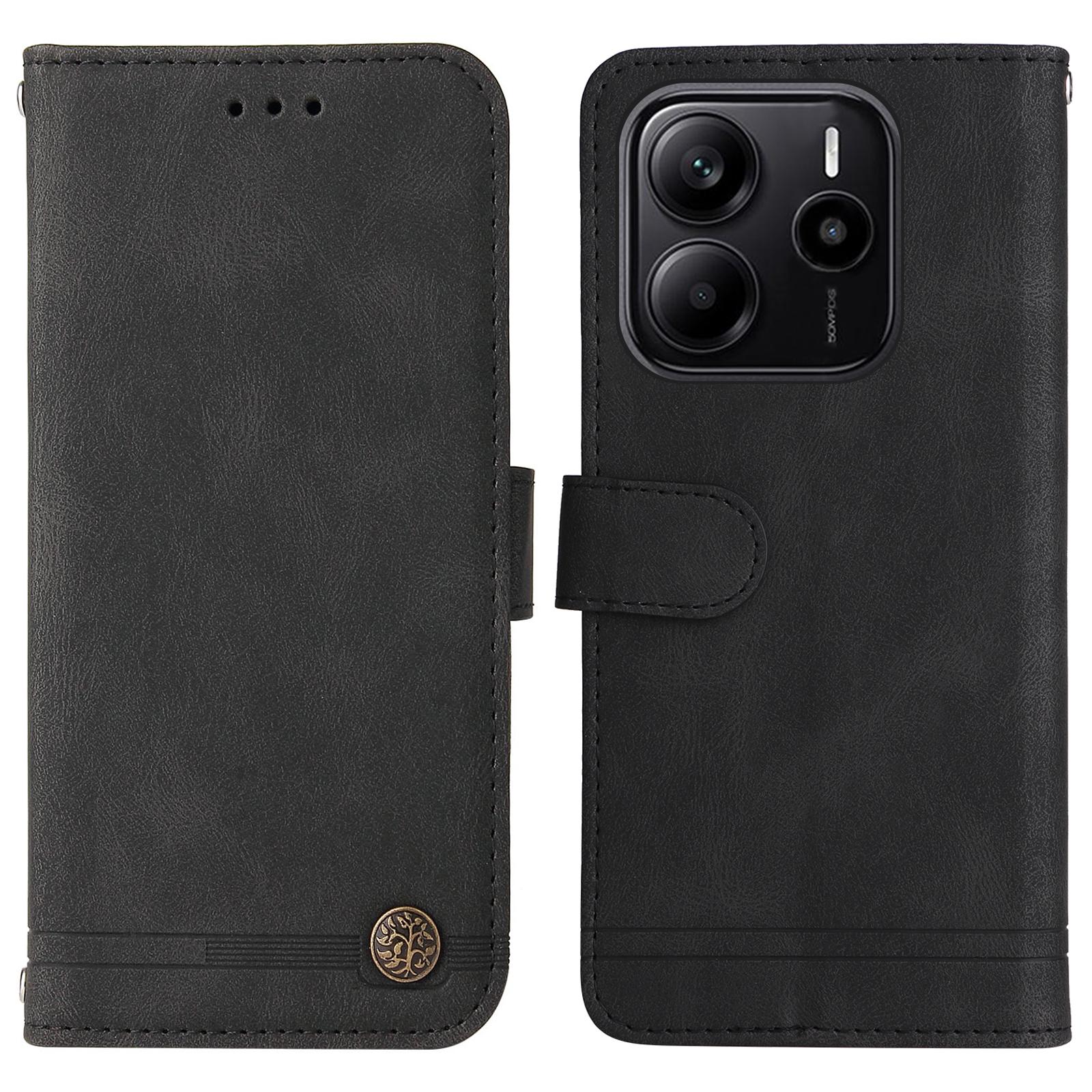 

Для Xiaomi Redmi Note 14 4G (164,84 мм) Шкіряні чохли-гаманці з приємним на дотик покриттям, чохол-підставка для телефону зі шнурком D