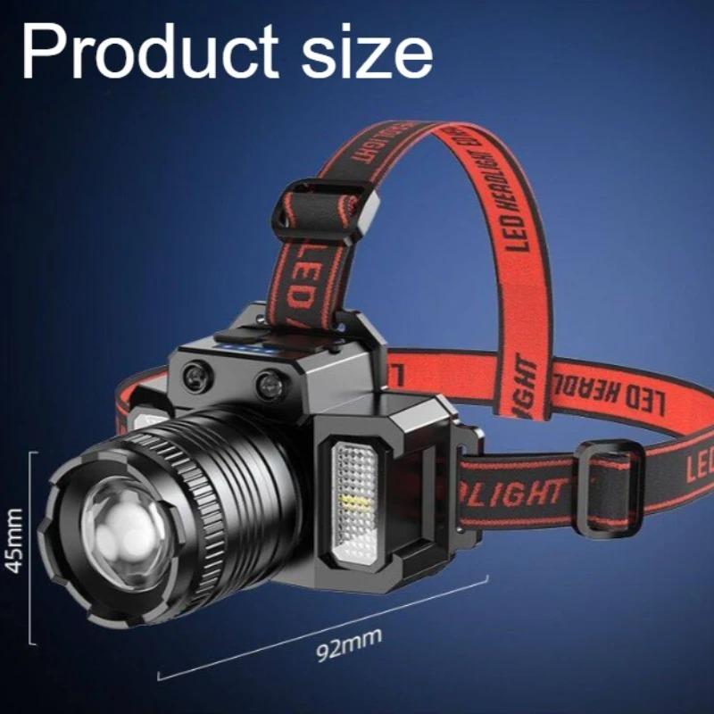 1500mAh LED Sensor Headlamp 5 Modes Camping Search Light T51 Head Flashlight Rechargeable Powerful Head Lamp Front Lanterns Headlights