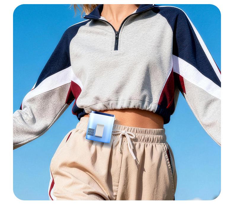 Cross-Border Ice Pack Cooling Waist and Neck Hanging Fan: Mini Handheld High-Speed Electric Fan for Outdoor Use