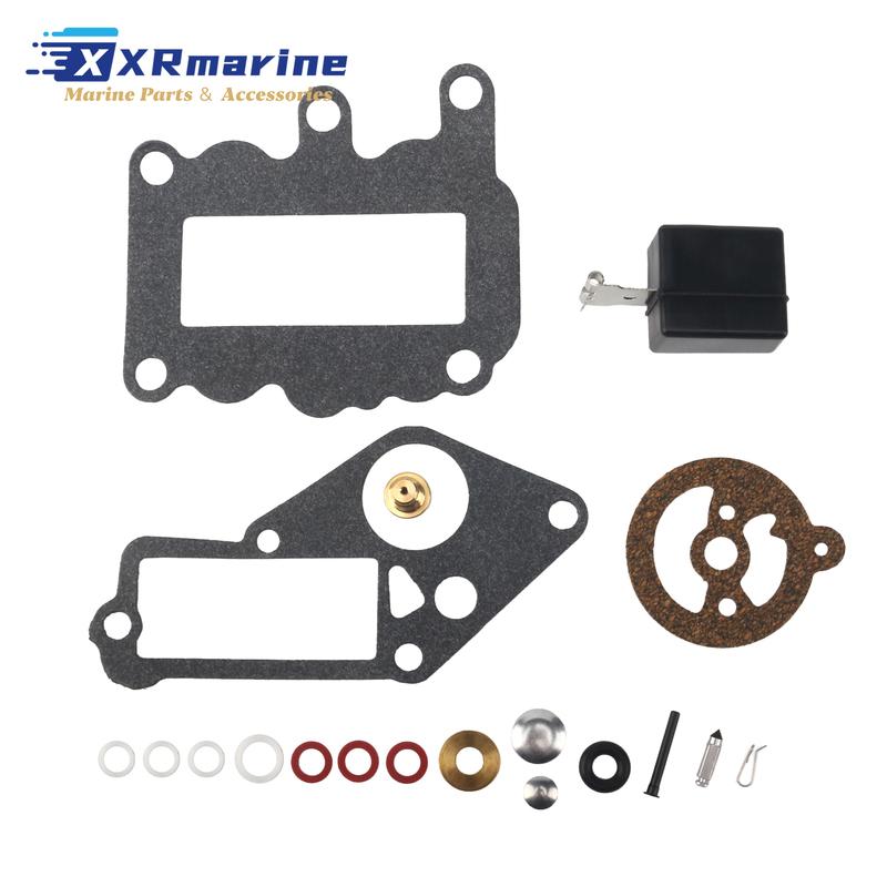 397839 Fuel Pump and 382048 Carburetor Rebuild Kit Fits for Johnson Evinrude OMC Outboard 9.5HP 1964-1973 Engines 397274 379154