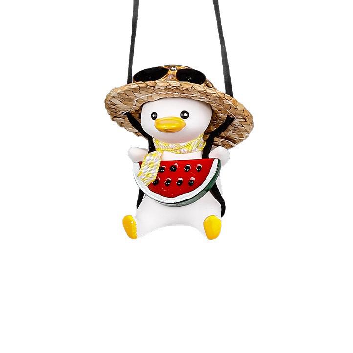 Trendy Swinging Duck Aromatherapy Car Pendant for Rearview Mirror