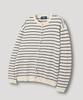 Nodu Block Stripe Round Knit Cardigan [Ivory]