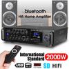 4ohm Bluetooth Stereo Karaoke Amplifier 2000W Support 2 MIC Input FM RC 110-230V