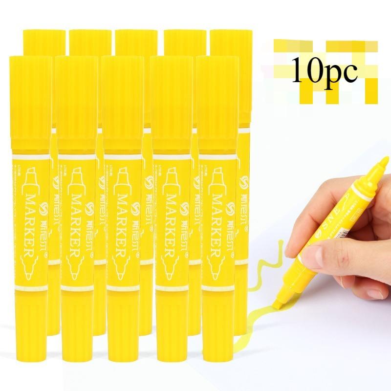 10pcs/set Twin Tip Colored Permanent Art Markers Pens Fine Point Waterproof Oily Black Ink Sketchbook Painting School Supplies