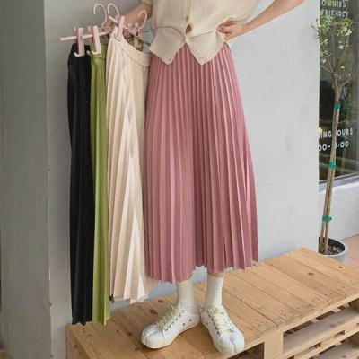 2024 Summer High-Waist Pleated Skirt - Slim Fit, Medium Length, for Petite Women