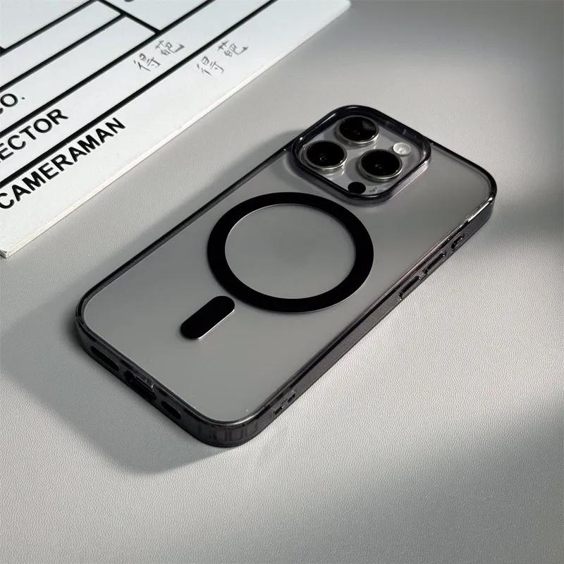 

Matte Translucent For Magsafe Case For iPhone 16 15 14 Plus 13 12 11 Pro Max Magnetic Wireless Charge Clear Hard Cover For iPhone 14 Pro