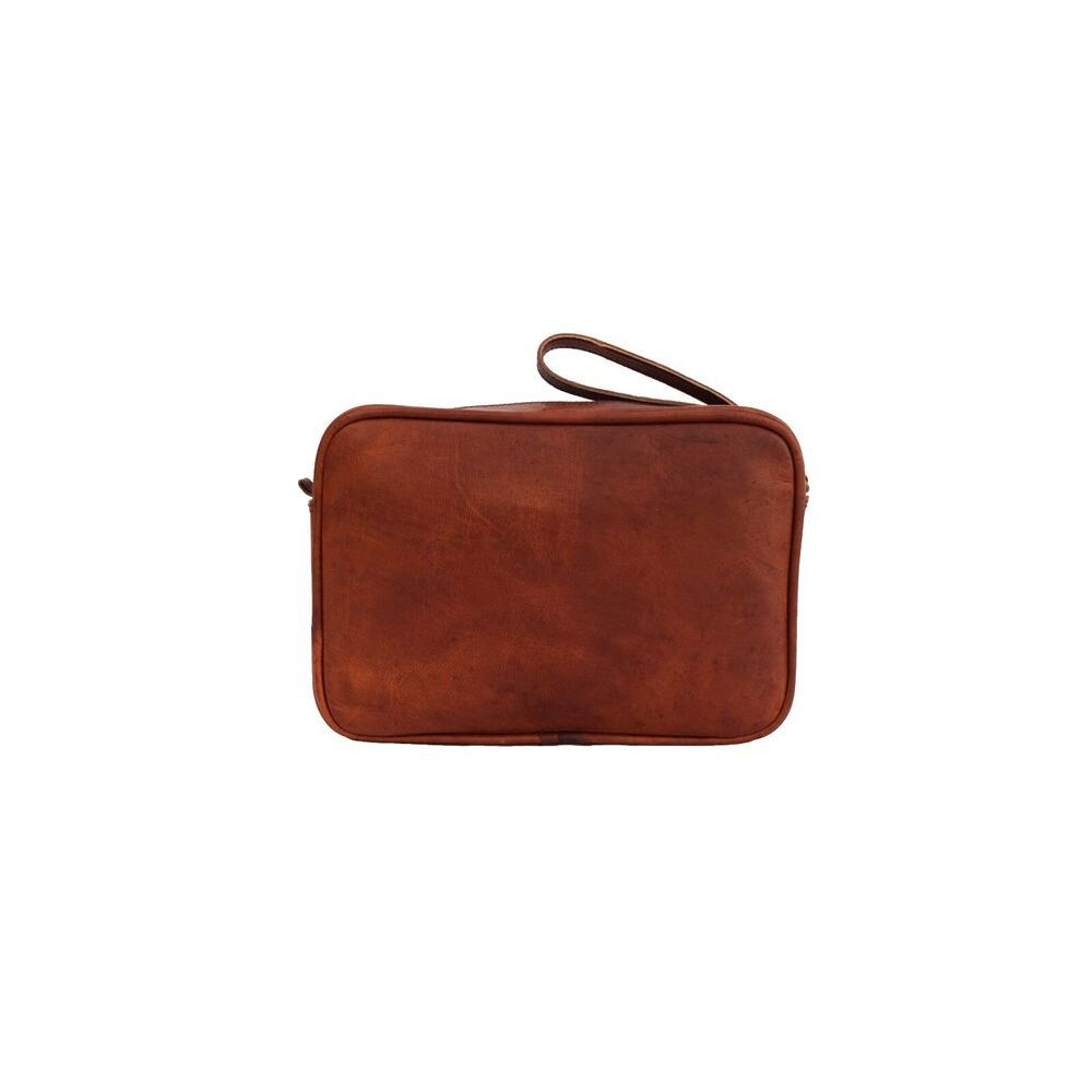 Genuine Goat Leather Toiletry Bag Shaving Dopp Kit Case Organizer Washbag Pouch