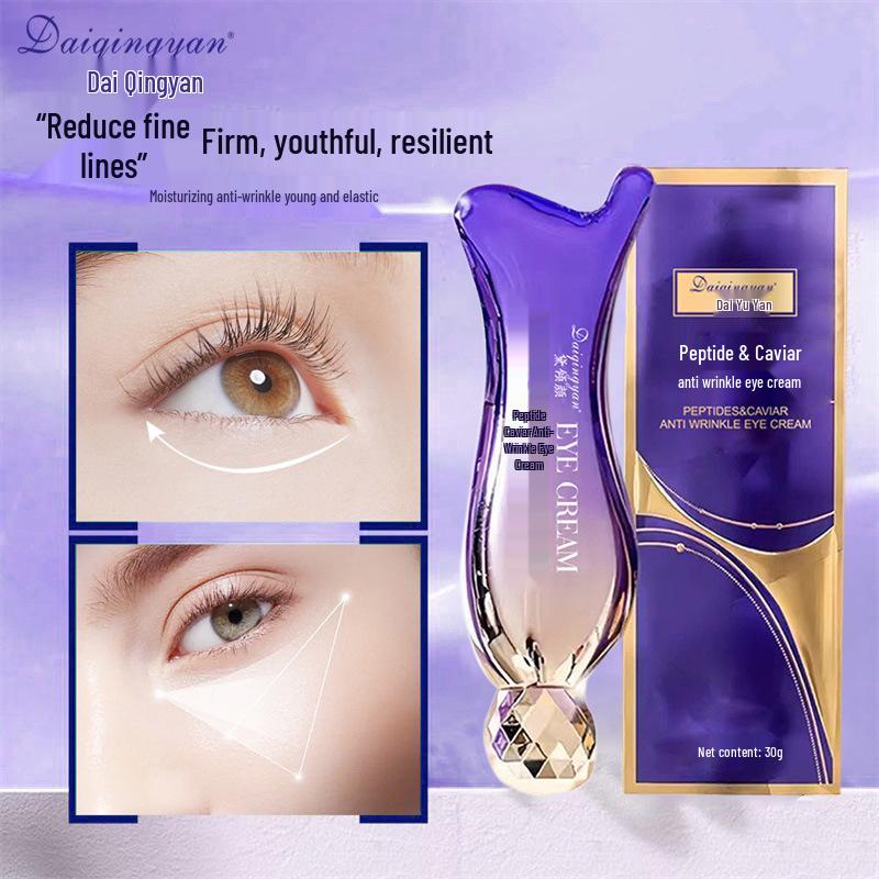 Peptide Caviar Anti-Wrinkle Eye Cream: Reduces Fine Lines & Dark Circles, Firms, Moisturizes with Eye Massage Roller