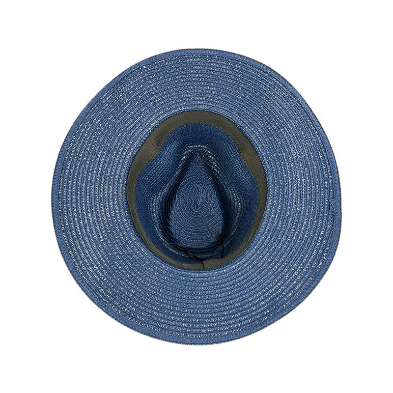 Classic Panama Curled Straw Hat Travel Sunscreen Straw Hat Men and Women Outdoor Breathable Beach Sun Hat
