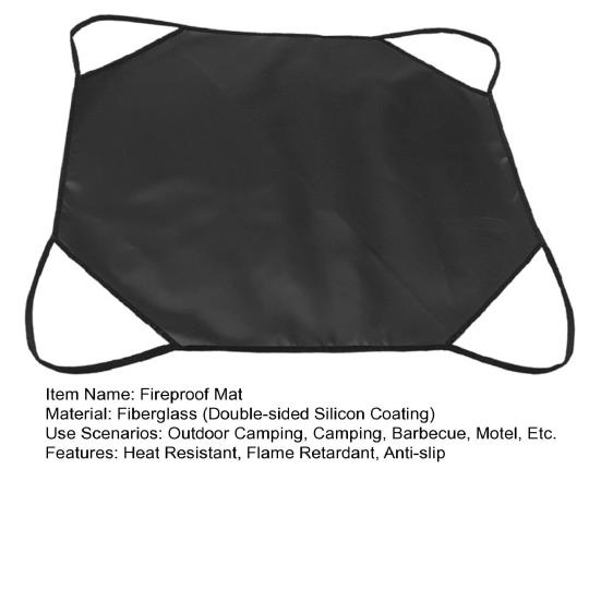 Outdoor Fireproof Mat with Handle Firewood Carrier Bag Heat-Resistant Flame Retardant Deck Patio Lawn Camping Stove BBQ