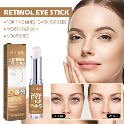 Retinol Eye Cream Stick, Lighten Eye Bags, Moisturize and Tighten Periorbital Dark Circles and Wrinkles Around Eyes