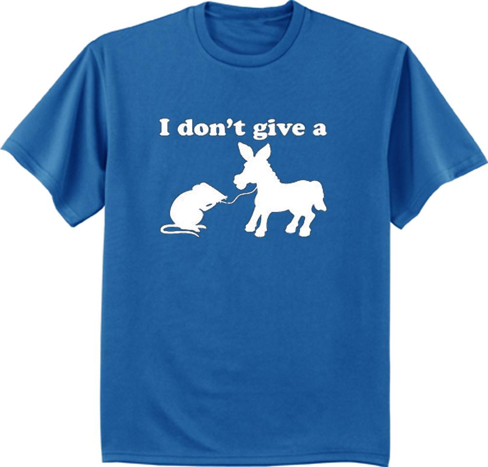 Men s t-shirt funny saying I don t give a rat s ass tee shirt for men humor blue S