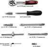 46 Pieces 1/4 Inch Drive Socket Ratchet Wrench Set, With Bit Socket Set, Metric And Extension Bar For Auto Repairing