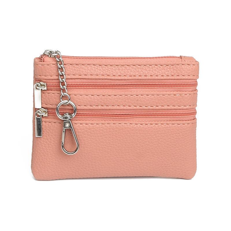 Fashion Zipper Keychain Mini Wallet Coin & Card Holder for Ladies
