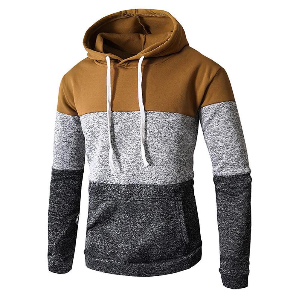 Mens  Winter Casual Long Sleeve Slim Pocket Fit Hoodies Blouse Top