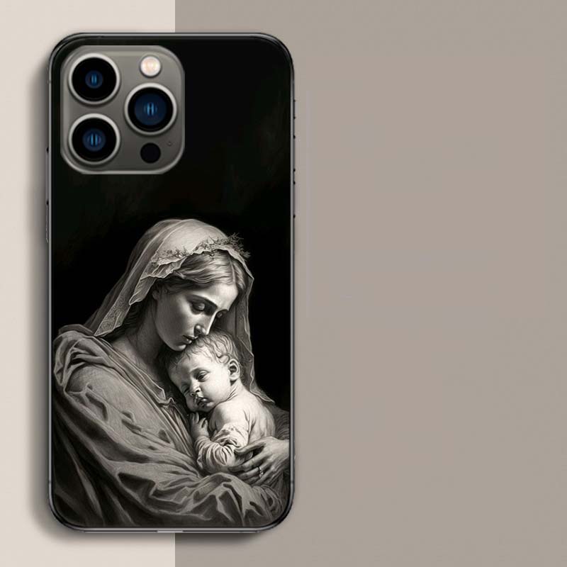 The Virgin Mary and the Baby Phone Case For Iphone 17 Air 15 Pro 14 Plus 16 Pro Max 17E 16E 12 13 Mini 11 Cover Cute Fundas
