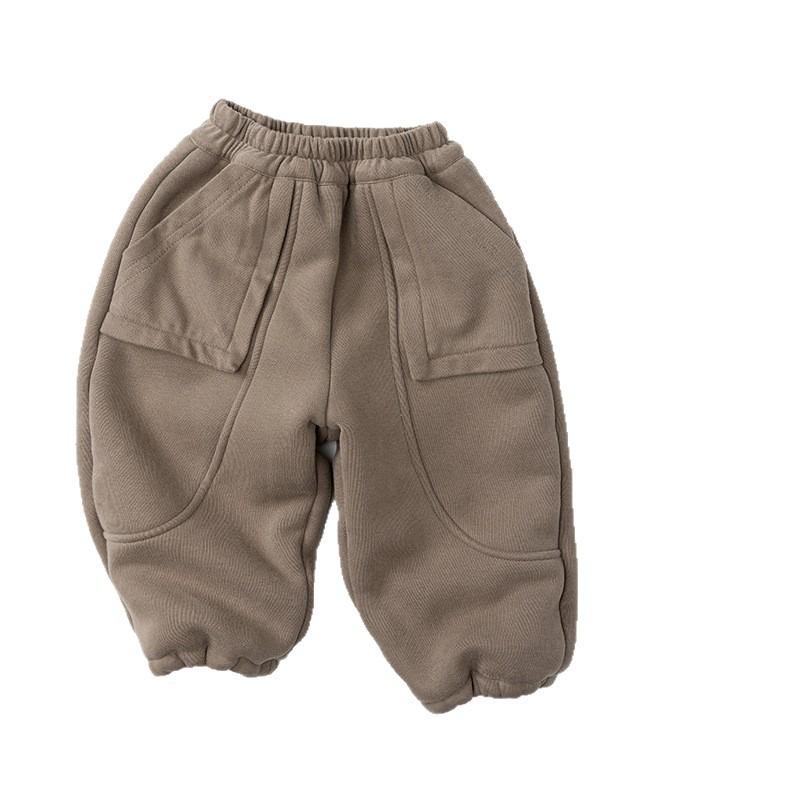 Kids Thickened Fleece Loose Casual Warm Winter Sweatpants Unisex For Baby Boys And Girls