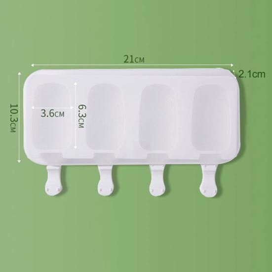 2 Sets Silicone Popsicle Molds Creative Ice Cream Mold 4 Cavities Ice Pop Mold