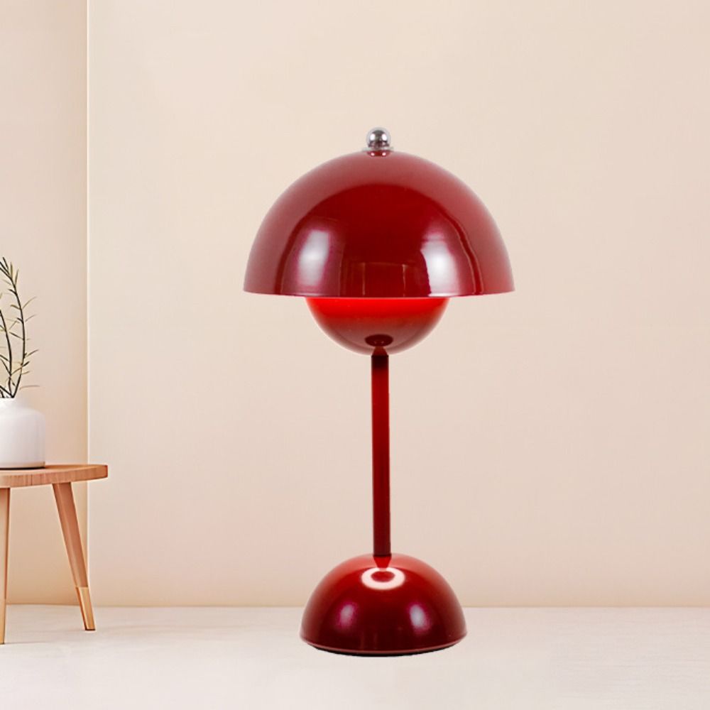 Touch Control LED Table Lamp USB Cable Charging Tricolored Light Flower Bud Lamp Simple Modern Mushroom Design Lamp Study Room