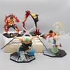 New One Piece Anime Figure Fire Fist Luffy Ace Sanji Battle Model Dolls PVC sabo Action Figurine Zoro Ghost Three-Knife Toys