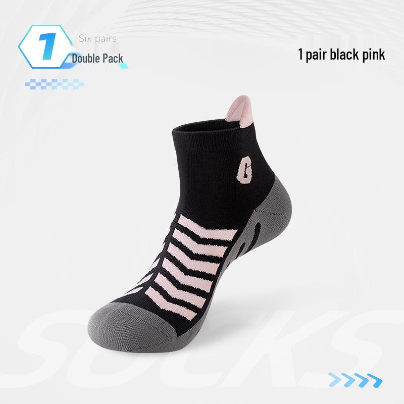 

Women s Breathable Cotton Socks for Spring/Autumn – Short, Sweat-Absorbent, Perfect for Casual Sports & Running One Size 35-39 чёрный/розовый