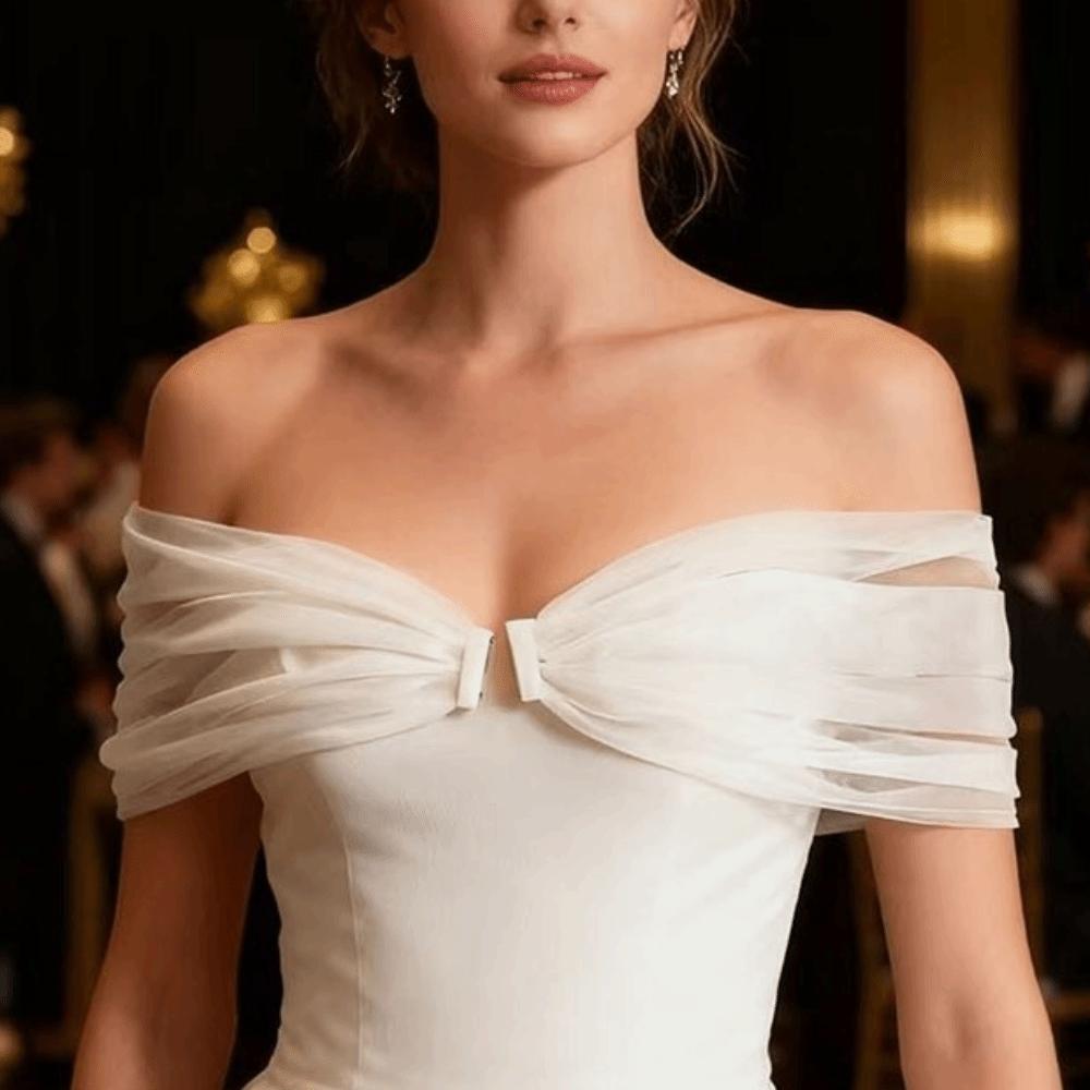 DIY Sheer Shawl Off-the-shoulder Bridal Wedding Dress Accessories New Shoulder Straps