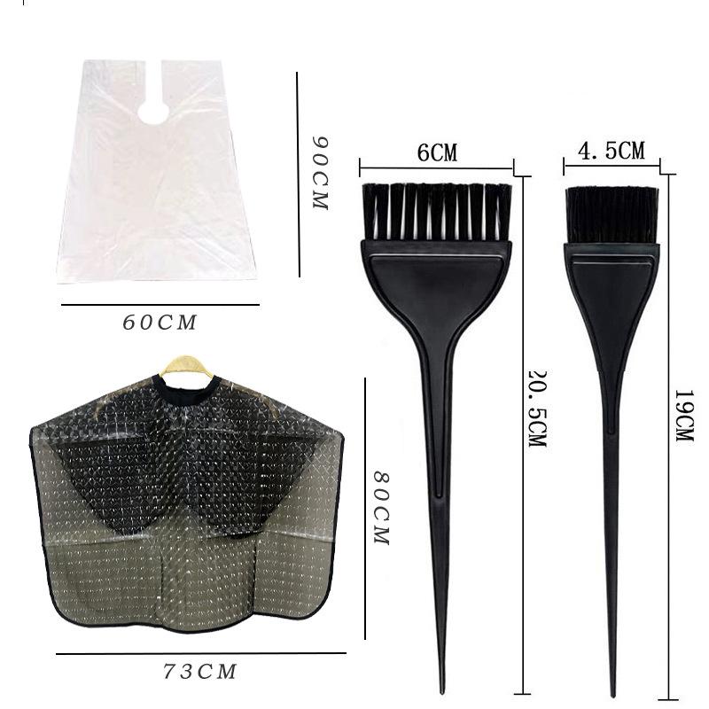 1Set Hair Dyeing Tools Set Home Salon Hair Dyeing Brush Hair Dyeing Cream Bowl Coloring Brush Comb Earcap Clips Dyeing Cape Kits