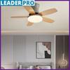 36/42/48 Inch Electric Ceiling Fan Light Full Spectrum Solid Wood Ceiling Fan Lamps Bedroom Mute LED Ceiling Fan