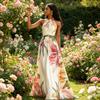 Women's Printed Long Dress Elegant Party Vacation Maxi Dress for