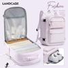 Landcase Luggage Backpack, Travel Bag, Large Capacity, Shoulder Bag, Pink-Purple