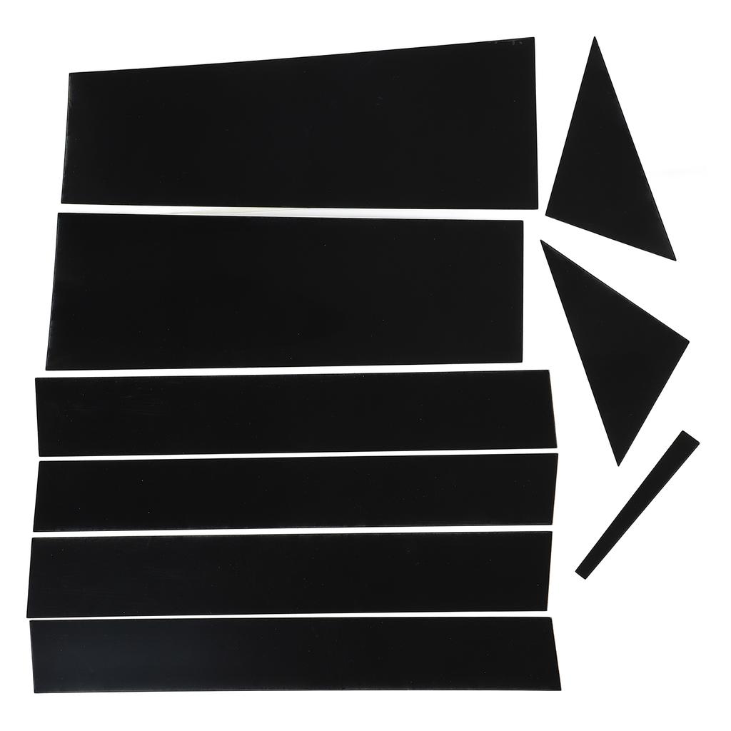 10PCS Car Window Pillar Sticker Glossy Black Scratch Resistant Replacement For Dodge Town 2008‑2016