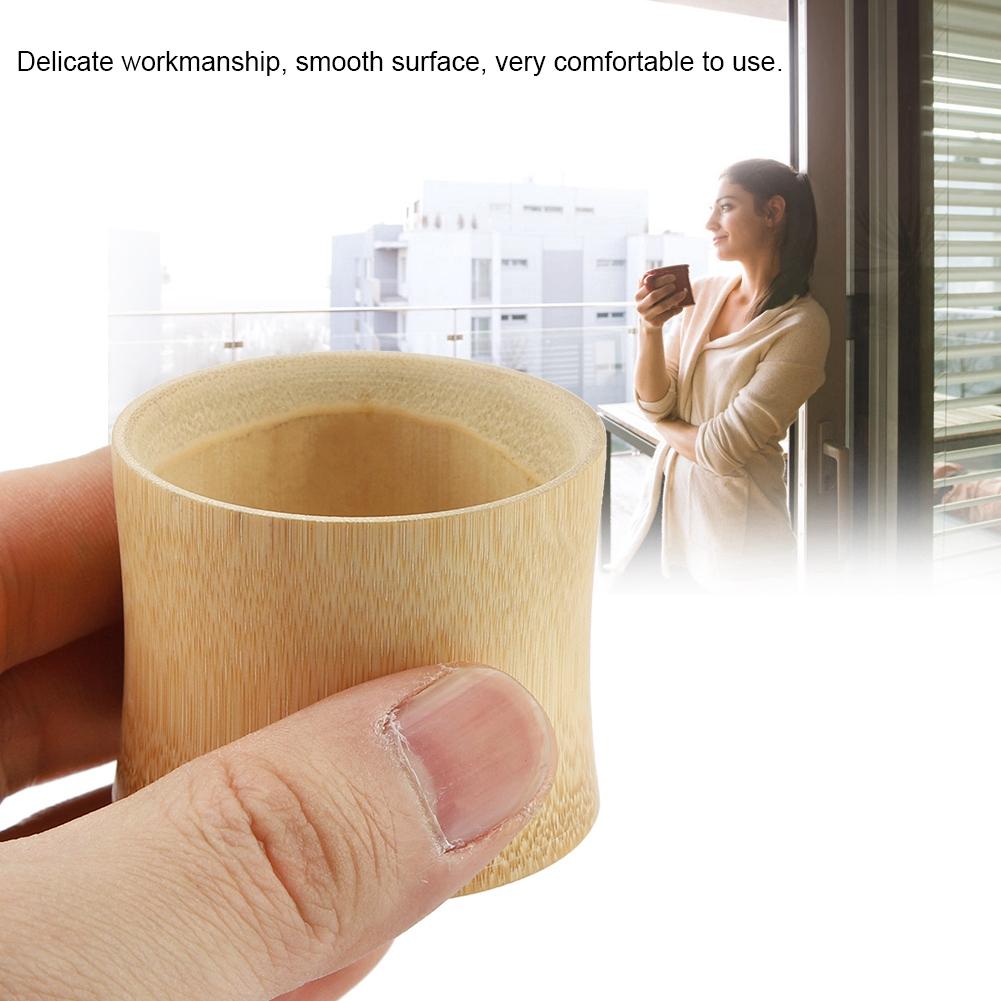 Tazza da Tè in Bambù Naturale Puro Senza Vernice Ecologica Tazze per Acqua(Bocca Larga S)