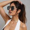 New Vintage Sunglasses for Women Modern Fashionable Octagonal Glasses with Black Lenses Golden Edging Sun Glasses UV400