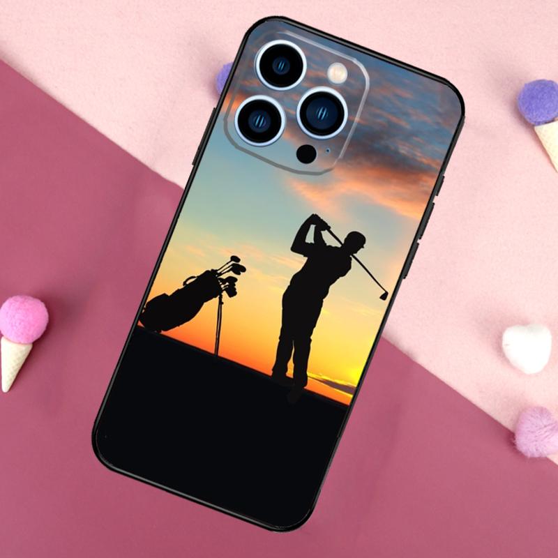 GOLF GOLFER GOLFING SUNSET Phone Case For iPhone 16 17 Pro Max 17 Air 16E 13 12 Mini 14 15 Plus 11 Pro Max Back Cover