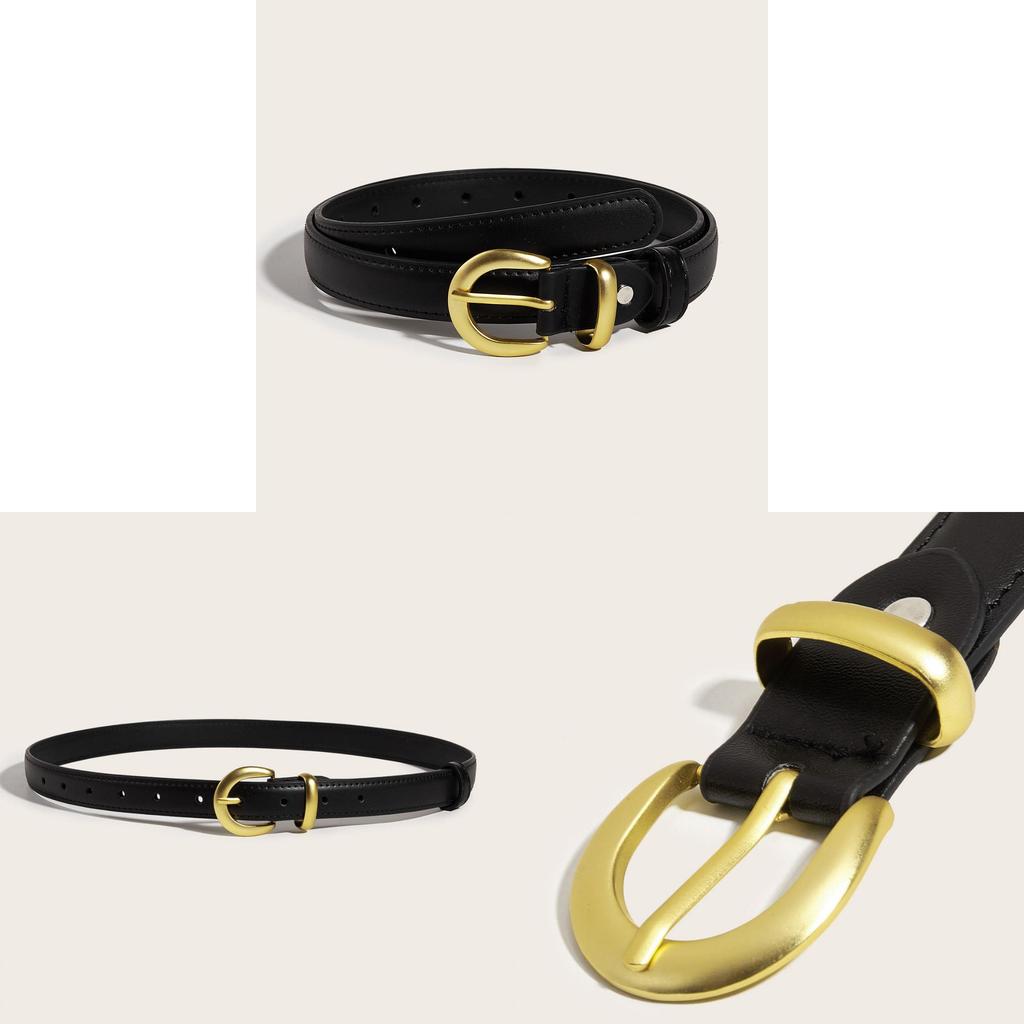 Fashionable Pu Leather Women's Belt With Alloy Buckle Needle Buckle Decorative Skinny Jeans Retro Small Western Style Belt In Stock