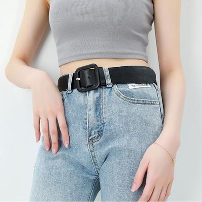 Fashion Women Belt Square Buckle Simple Candy Color Decorative Belt Vintage Strap Female Waistband