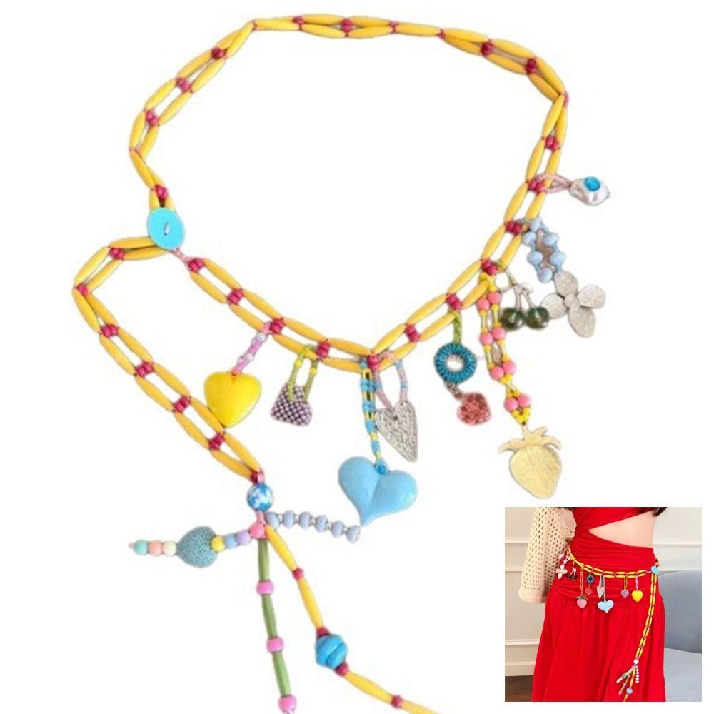 Adjustable Beaded Waist Chain Colorful Beads Body Jewelry New Adjustable Belly Chain Women