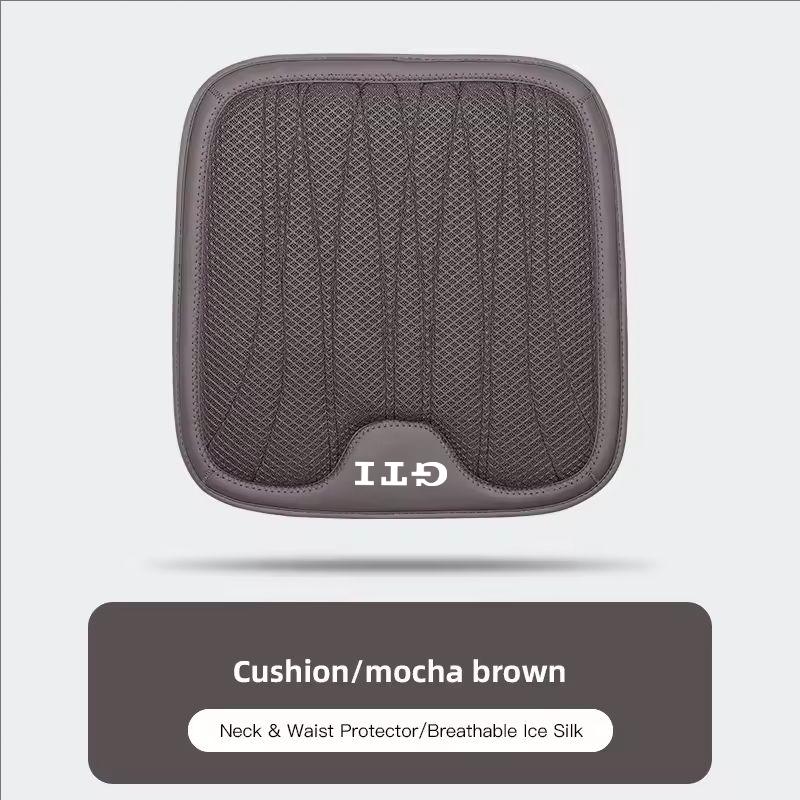 Car Neck Pillow Seat Cover Lumbar Support Headrest For VW GTI Polo T5 Passat Golf Tiguan Jetta CC T-ROC Scirocco Beetle Hub Cap