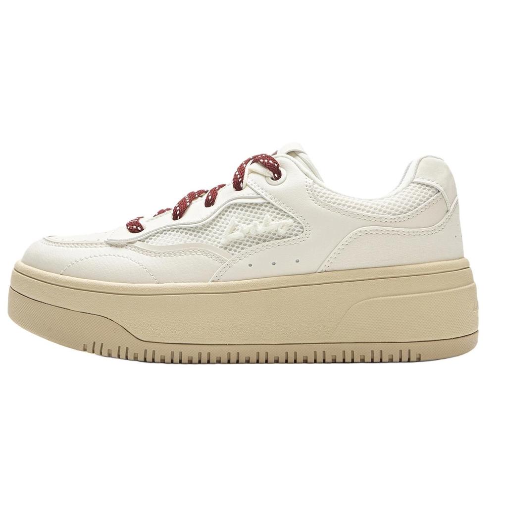 New LiNing Cheese 2.0 Slip Resistant, Abrasion Resistant, Breathable Low Top Skateboard Shoes Women's Ecru AGCV348-1