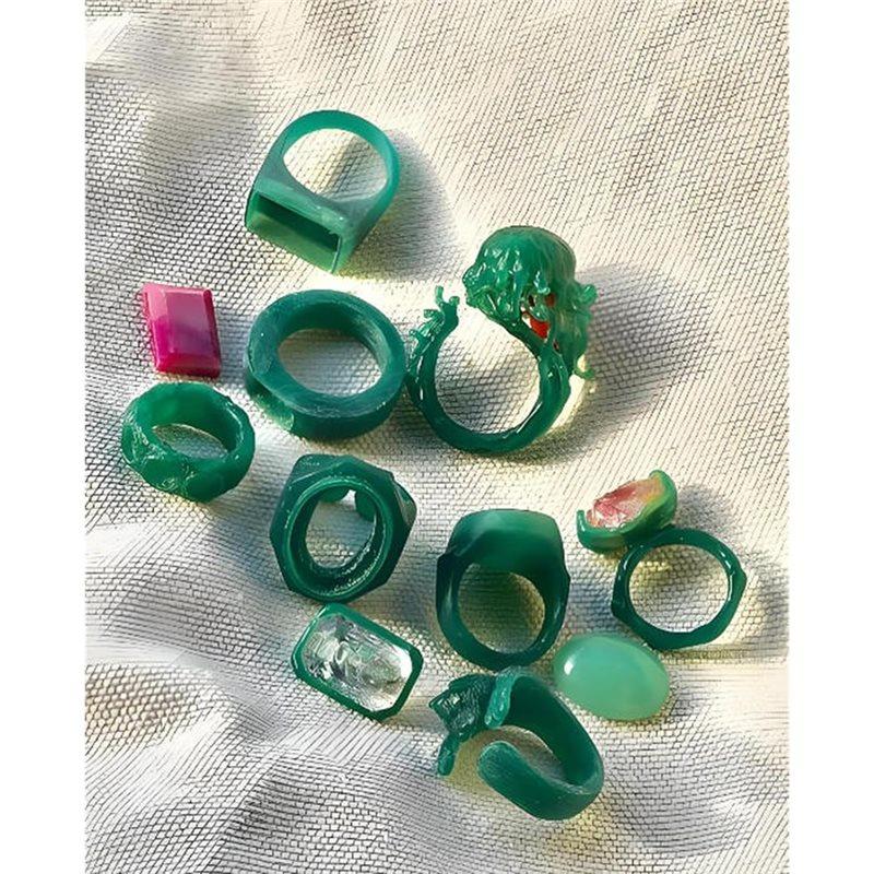 Lost Wax Casting Hole Tube Green Ring Wax Tube For Jewelry Carving Tool 6PCS Wax Molding Mold Crafts Making Ring Wax Kit