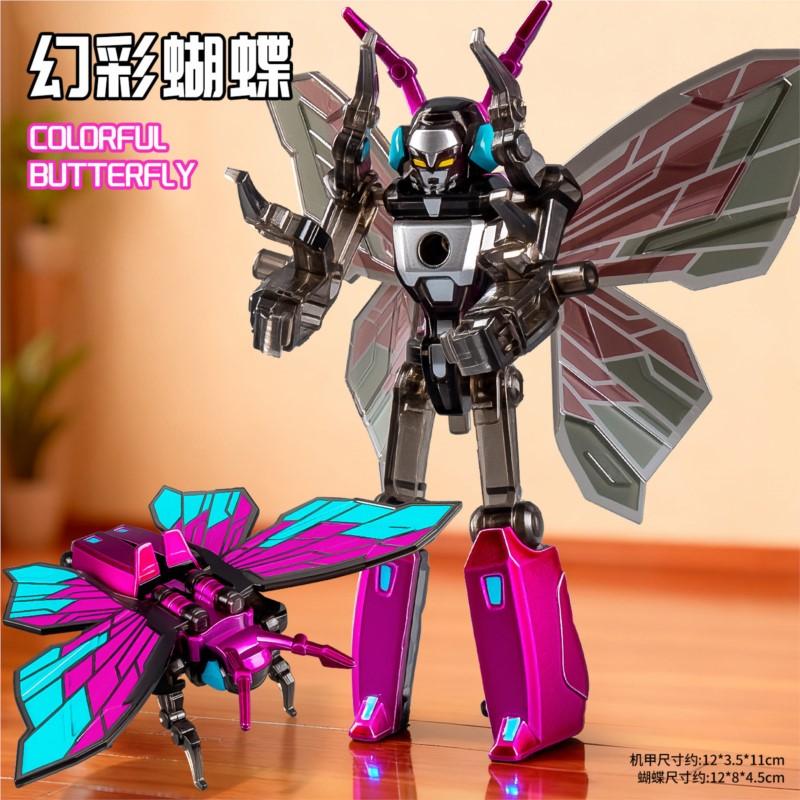 Car Beautiful Stickers Insect 2-In-1 Mecha Transformation Toy Dragonfly Mantis Spider Scorpion Tiger Shark Transformable Robot Toys Children's Toy Gift