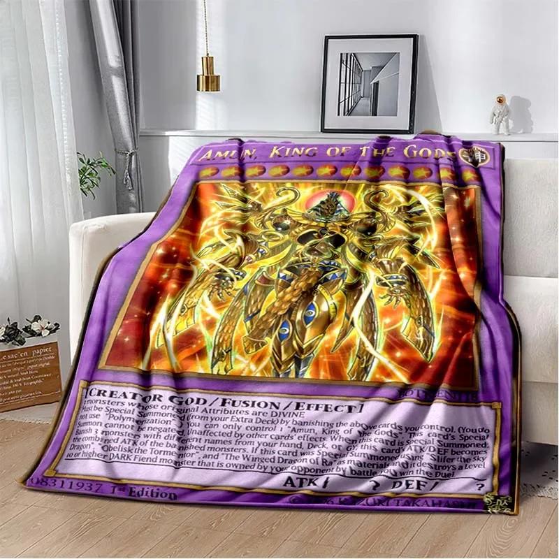 Coperta Calda in Flanella Carta Anime Yu Gi Oh Drago Bianco Occhi Blu Cartone Animato Anime Morbida Coperta in Peluche Copriletto per Camera da Letto Decorazione per la Casa