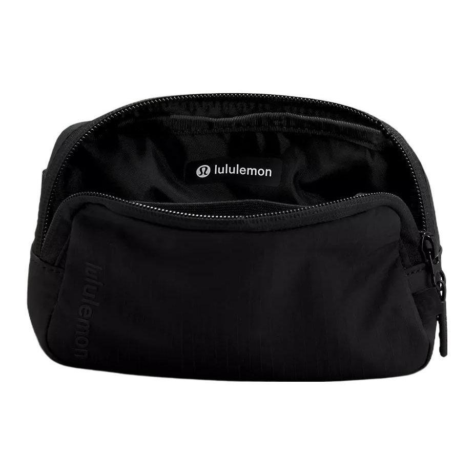 Lululemon 0.7L Logo Design Adjustable Shoulder Strap Zipper Closure Waterproof Nylon Mini Crossbody Waist Bag Women bags Black LU9BJ9S-BLACK