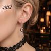 Punk Style Wine Glass Dangle 1 Pair Funny Halloween Skull Earrings, Gothic Skeleton Bold Eye Catching Earlobe Jewelry Drop Statement for Women,