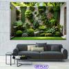 Green Plant Wall Tapestry, Tropical Courtyard Background Cloth, Calming Nature Wall Decor