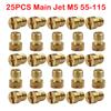 25Pcs Carburetor Main Jets #55-#115 M5 For Dellorto SHA SHB Carburetors 5mm Main Jets Set Carburetor Injector Nozzle Replacement
